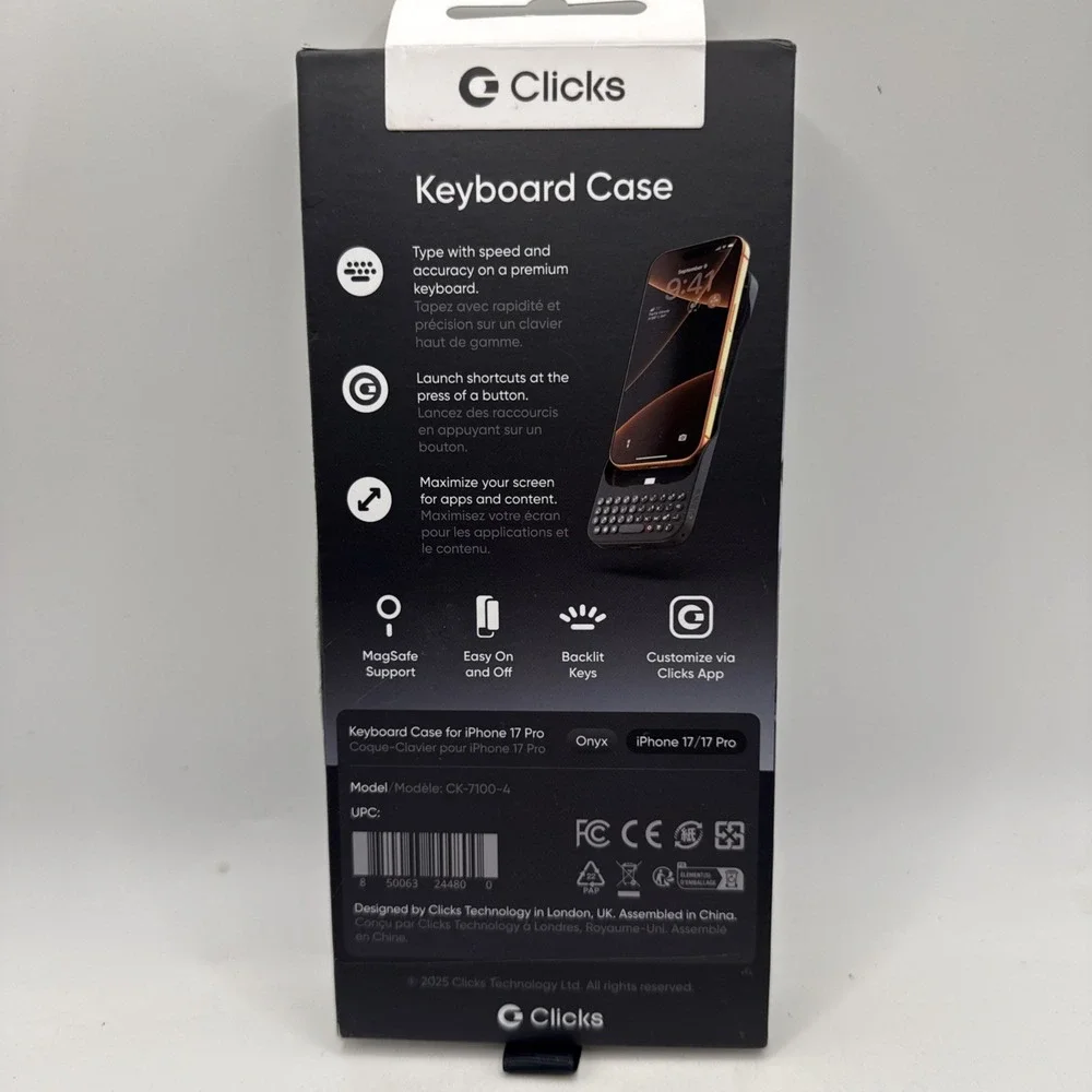 Black Keyboard Case for iPhone 17 Pro